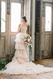 Princess A-line Tiered Tulle Wedding Dress for Women Bridal Dress OK1292