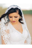 3 Meters Long Tulle Wedding Veils Lace Applique Edge WV8