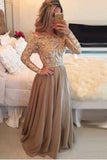 Unique A-Line Long Sleeves Formal Prom Dresses/Evening Dress OK185