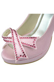 Beautiful Pink Beaded High Heel Peep Toe Girly Party Shoes S100