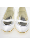 Real Beautiful Handmade Simple Comfy Beaded Ivory Flats S104