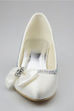 Ivory Low Heel Beaded Handmade Simple Close Toe Women Shoes S123