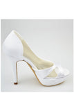 Real Nice White High Heel Peep Toe Satin Best Women Shoes S130