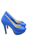 High-Heel Simple Comfy Royal Blue Handmade Women Shoes S81