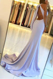 Elegant Backless Mermaid Prom Dress with Split,Simple Teens Party Dresses OKI23