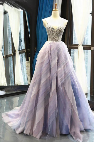 Spaghetti Strap V Neck Wedding Dress,Cheap Elegant Prom Dress OKI85