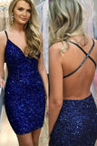 Sexy Shinning Sequins Homecoming Dress Short Prom Dress Graduation School Party Gown OKZ63