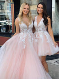 Stunning Lace Applique Ball Gown Long Ball Gown Prom Dress Quinceanera Dress OKN86