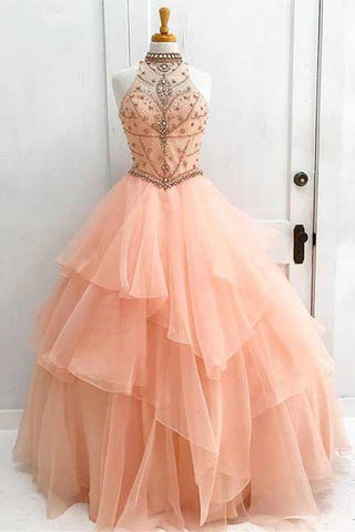 Halter Ball Gown Prom Dress,Long Prom Dresses,Prom Dresses,Evening Dress, Evening Dresses,Prom Gowns, Formal Women Dress,prom dress