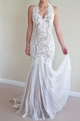 Mermaid Wedding Dresses,Lace Wedding Dress,Unique Wedding Dresses,Long Wedding Dresses