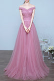 Charming Off the Shoulder A-line Long Prom/Evening Dress for Graduation OK122