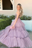 Pink A Line Spaghetti Straps Long Prom Dress Long Formal Party Dress OK1320