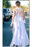 Affordable See Through Appliques Slit Prom Dress For Teen,Graduation Party Dress OK734